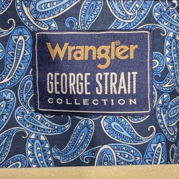Wrangler George Straight Collection Blue Paisley Button-Up Shirt Size XXL - Picture 7 of 14